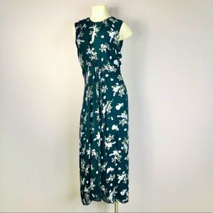 Vince Silk Tossed Dark Floral Maxi Dress